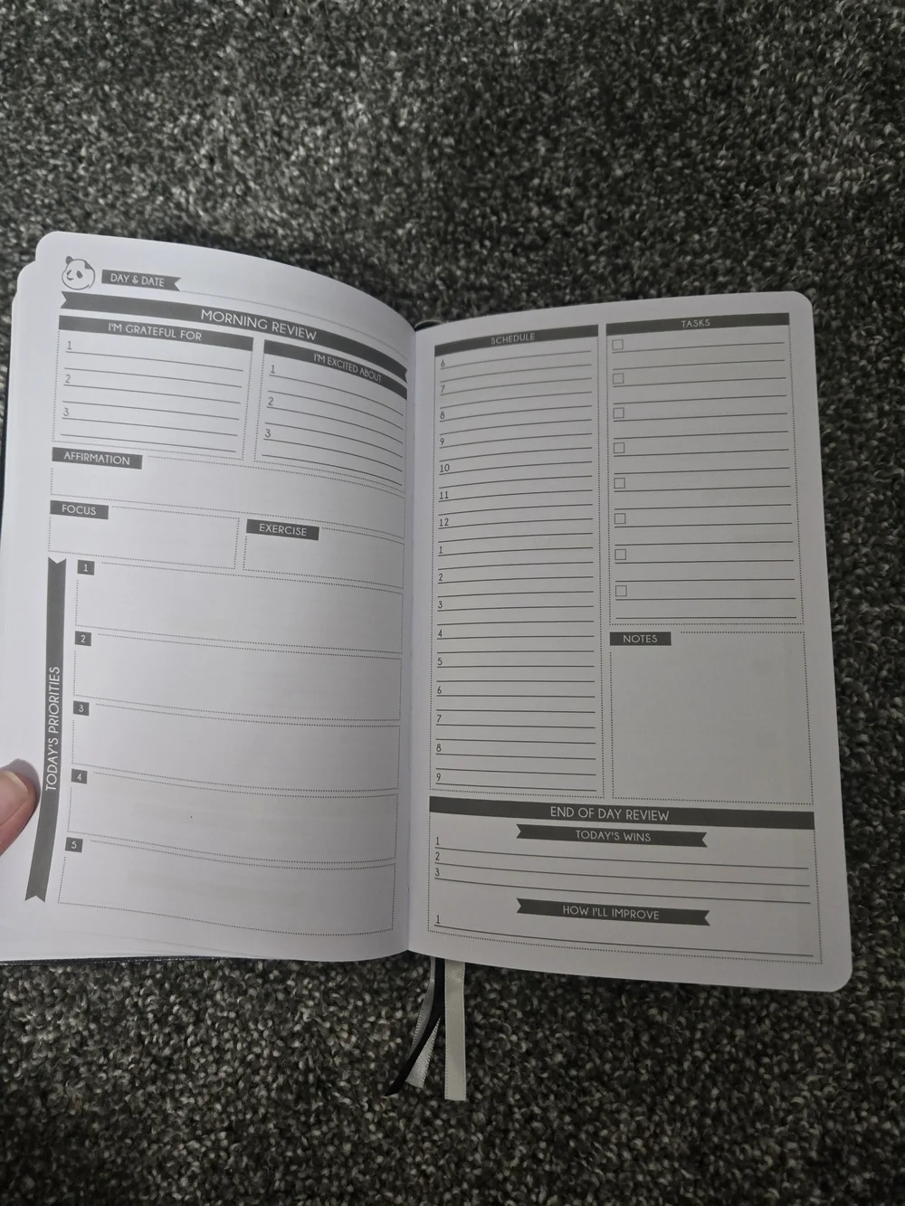 Blank Monthly And Daily Panda Planner Notebook